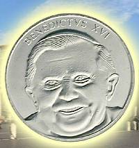 Moneta con Papa Benedetto XVI